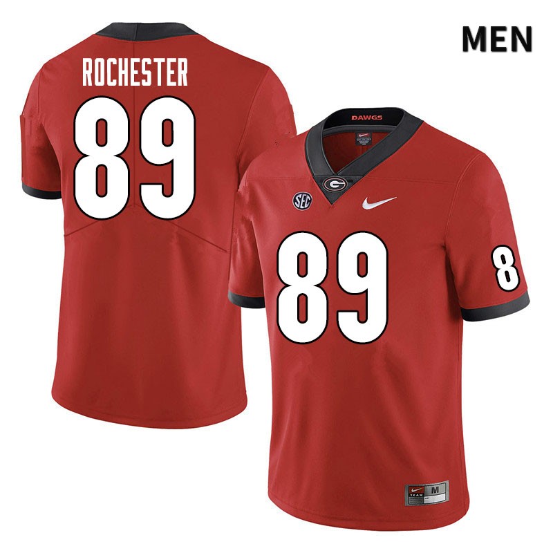 Georgia Bulldogs Men's Julian Rochester #89 Red Stitched College UGA Football Jersey 23DY013JZ